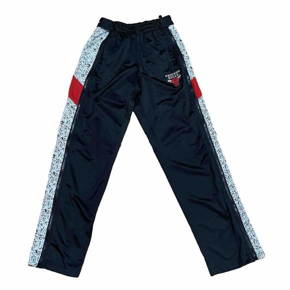 Chicago Bulls ZIPWAY NBA Tear Away Mens Pants Size Small S Black Warm Up EUC
